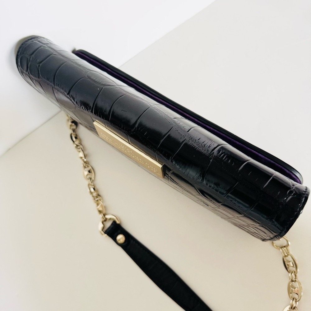 Shoulder Clutch Abigail Riggs ‘Miss Bouvier’ Black Embossed Leather - Picture 11 of 16